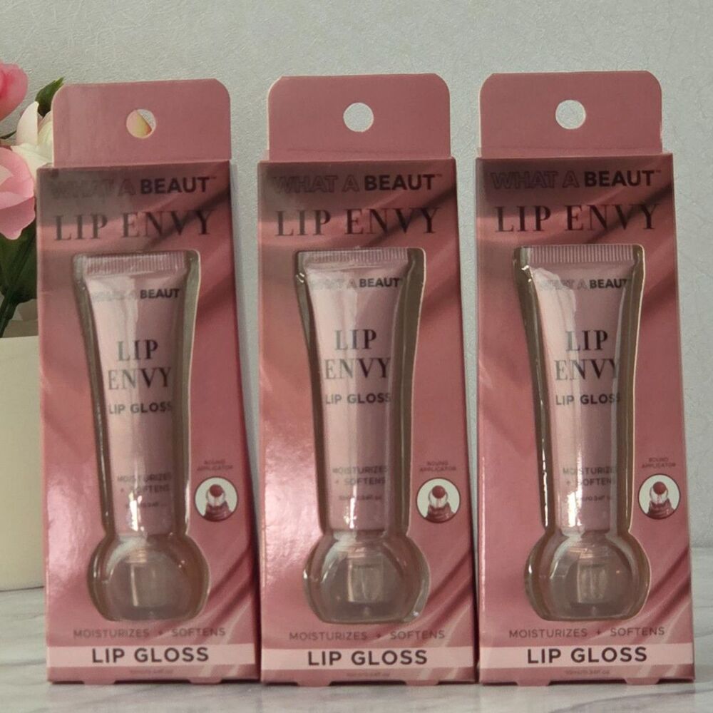 What A Beaut Lip Envy Moisturizing Lip Gloss 25 3-Pack NEW